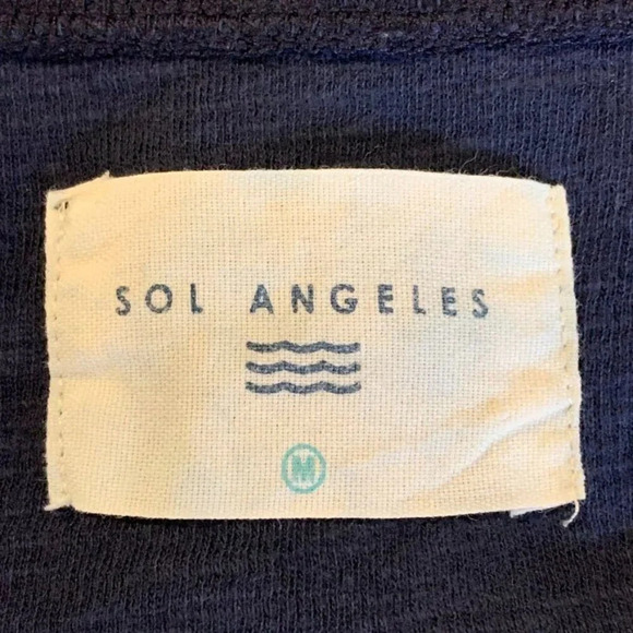 Anthropologie Sol Angeles‎ Women's Cold Shoulder Navy Long Sleeve Dress Size M - Picture 7 of 11